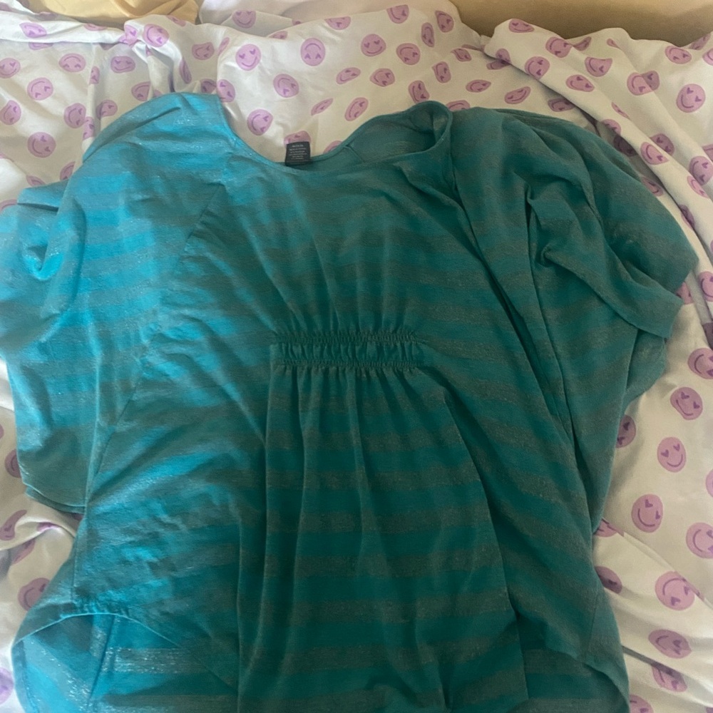 Faded Glory Metallic Teal Top